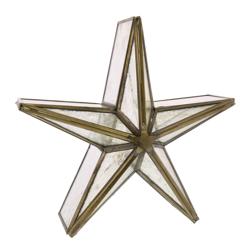 Glass Star Candle Holder, Mirrored - Sm