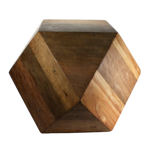 Icosahedron Wood Block - Lrg Natural