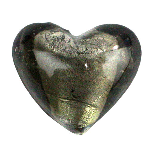 Venetian Glass Heart Platinum