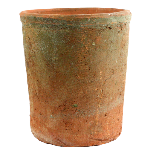 Rustic Terra Cotta Cylinder - Lrg Antique Red