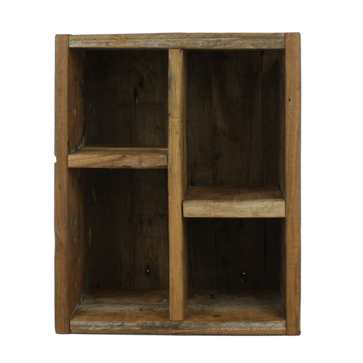 Market Salvaged Wood Crate with Dividers - Vertical and Horizontal
