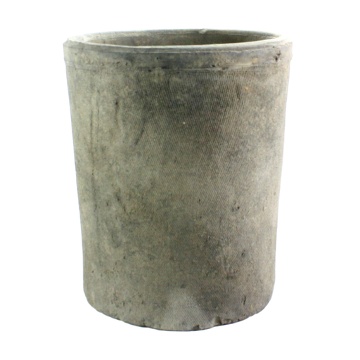 Rustic Terra Cotta Cylinder - Lrg Moss Grey