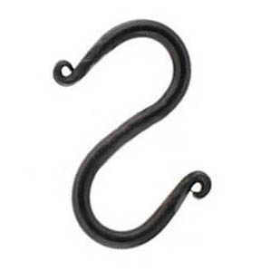 Forged Iron Link S Hook - 3 in - Antique Black