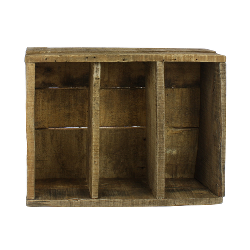 Market Salvaged Wood Crate with Dividers - Vertical
