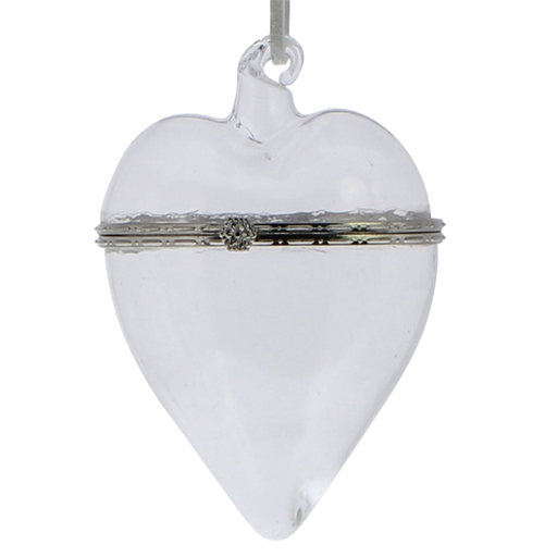 Glass Keepsake Box Ornament - Heart