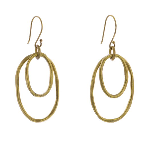Gemini Earring s, Oval, Sm - Brass - Brass