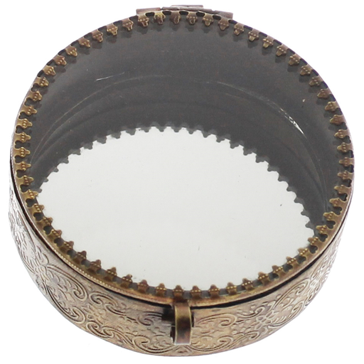 Josephine Mirrored Box, Brass - Lrg Round