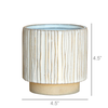 Ramos Vertical Stripe Cachepot, Stoneware - 4”