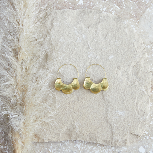 Yucca Earring - Scalloped, Brass