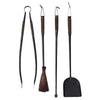 Cajon Fireplace Tools, Set of 4 with Hooks - Black