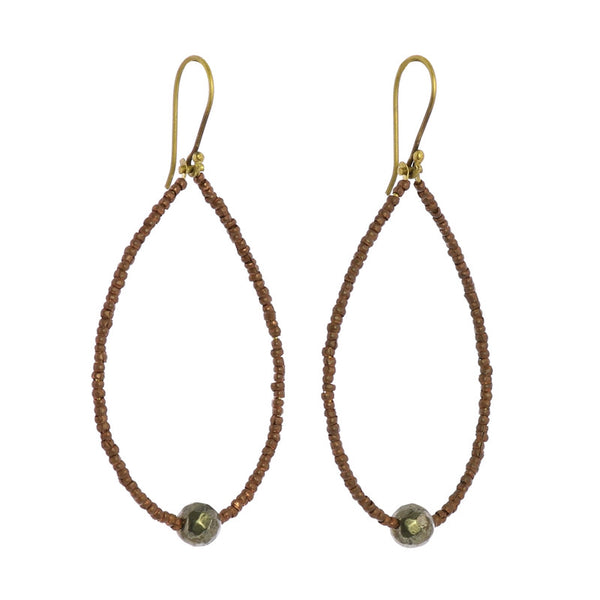 Astrid Beaded Earrings - Pyrite