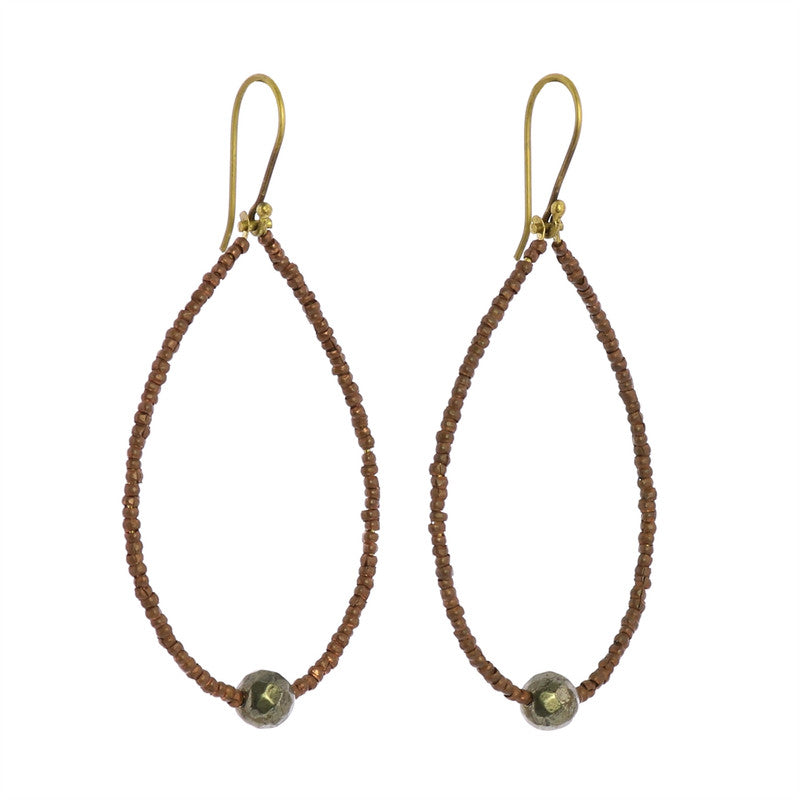 Astrid Beaded Earrings - Pyrite