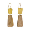 Leucadia Earrings, Brass & WoodÃ‚Â  - Trapezoids - Light Wood