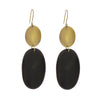 Leucadia Earrings, Brass & HornÃ‚Â  - Ovals - Dark Horn