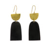 Leucadia Earrings, Brass & HornÂ  - Arches - Dark Horn