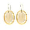 Banjar Floating Oval Earring - Lrg - Light Horn, Brass
