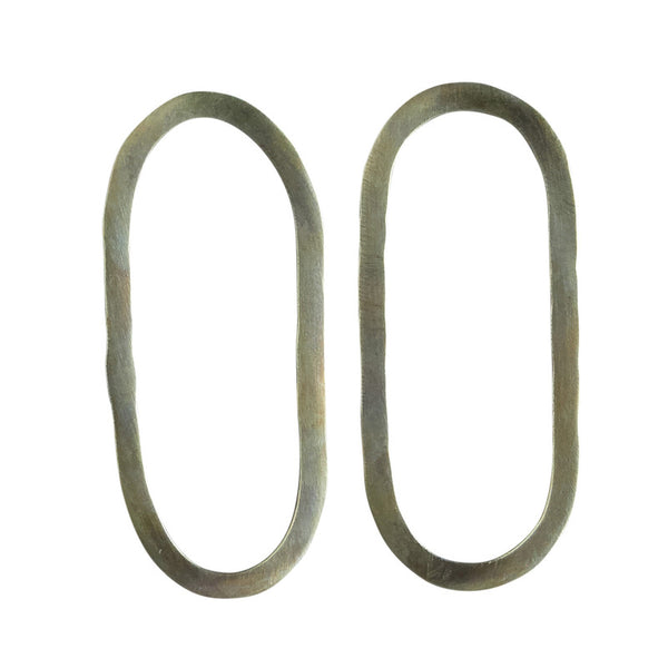 Copa Oval Earring with Post, Brass