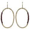 Aurora Earring - Oval with Stones, Garnet