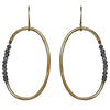 Aurora Earring - Oval with Stones, Grey Moonstone