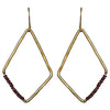Aurora Earring - Kite with Stones, Garnet