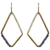 Aurora Earring - Kite with Stones, Grey Moonstone