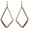 Aurora Earring - Kite with Stones, Peach Moonstone