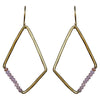 Aurora Earring - Kite with Stones, Pink Opal