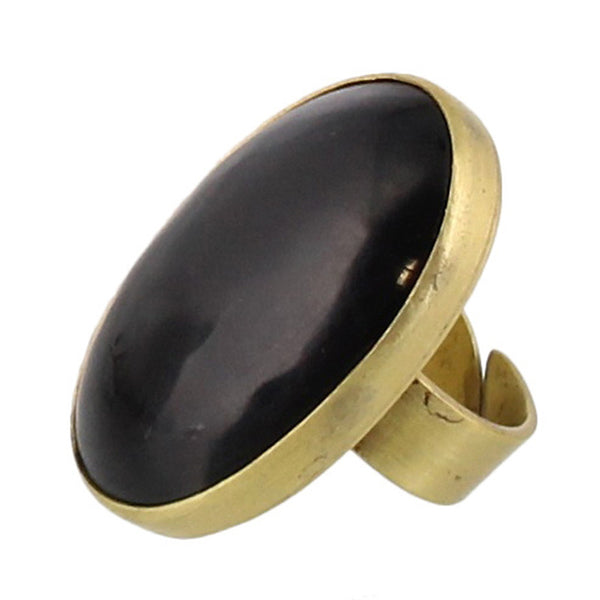 Brass Bezel Set Ring - Horn
