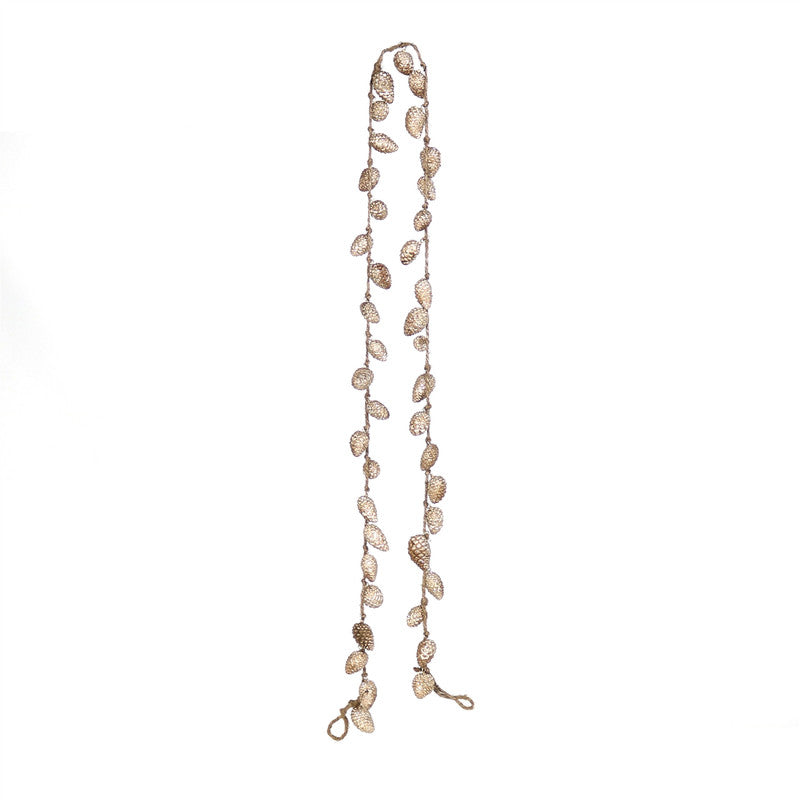 Closed Pinecone Garland - Luster Rose Gold