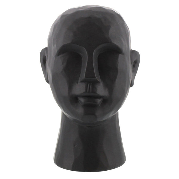 Gris Geometric Bust, Ceramic, Black - Lrg - Matte Black