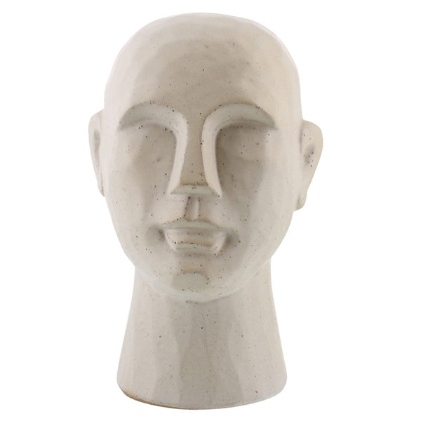 Gris Geometric Bust, Ceramic, White - Lrg - Matte White
