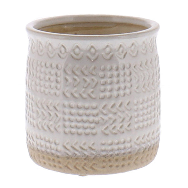 Cheyenne Cachepot, Ceramic - Sm - White