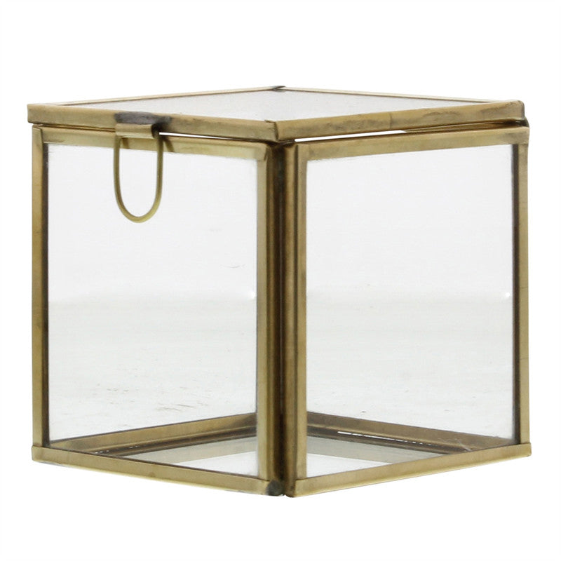 Pierre Demi Leaded Glass Box - Small Brass