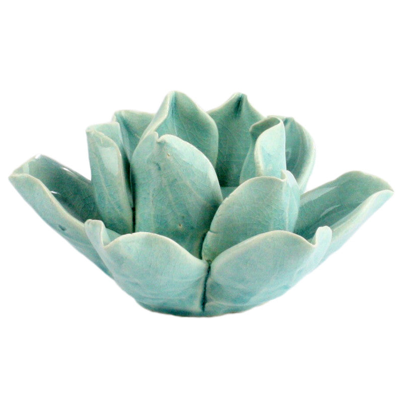 Lotus Tea Light Holder Teal