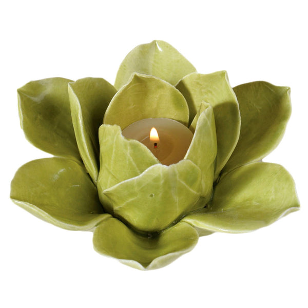 Lotus Tea Light Holder Green