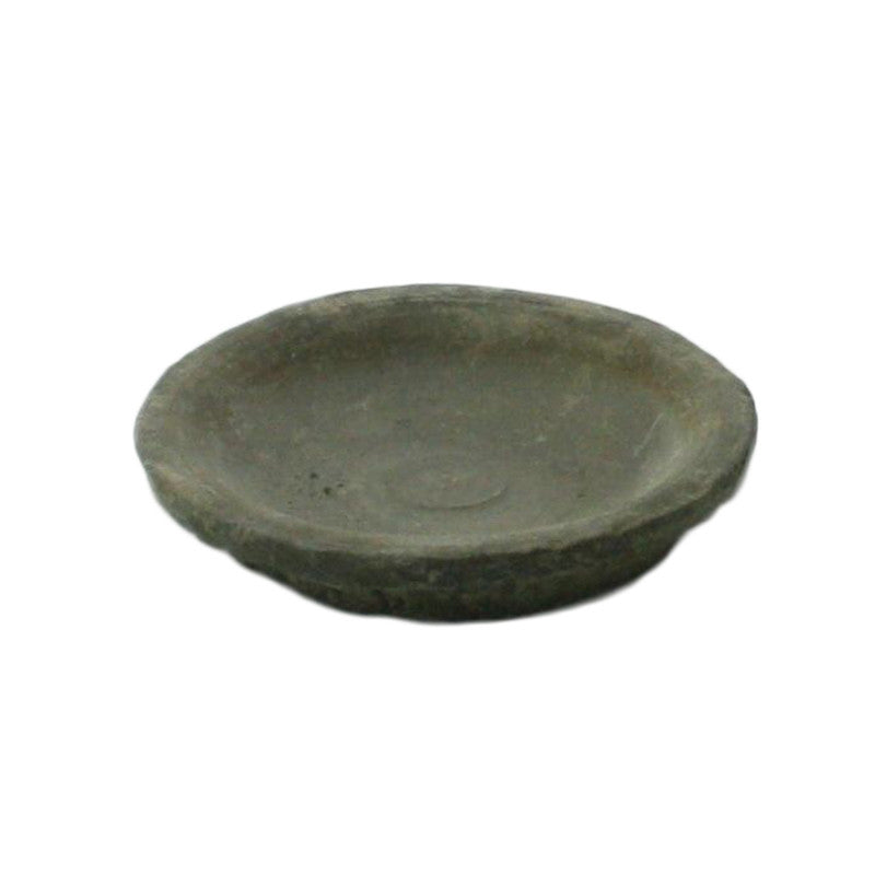 Rustic Terra Cotta Saucer 4 in Moss Grey