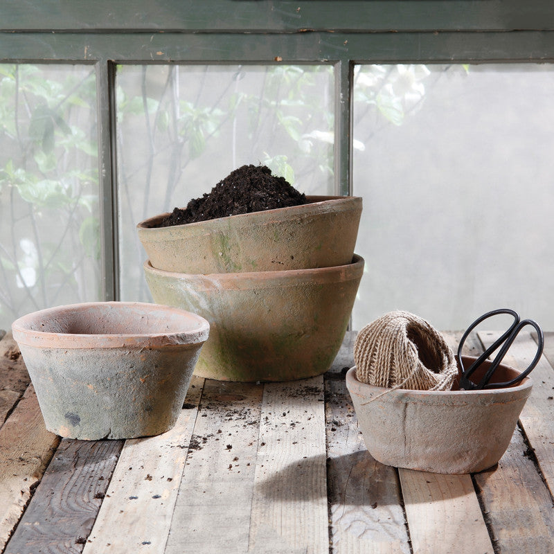 rustic terracotta plant pots Rustic Terra Cotta Oval Pot