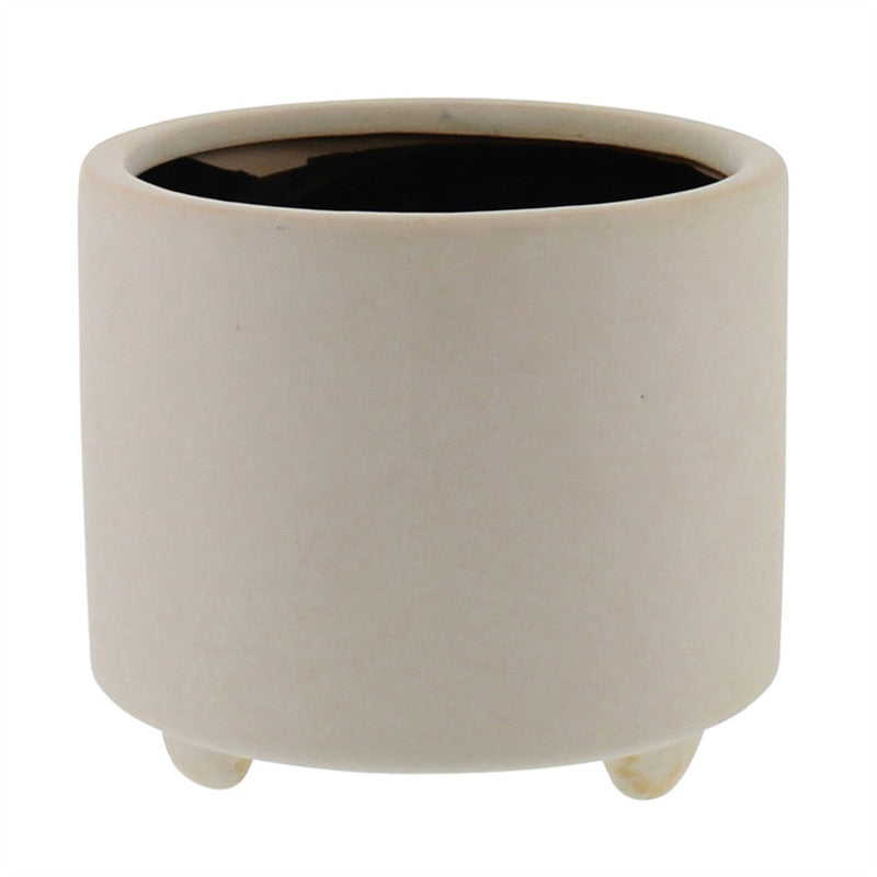 Simon Footed Planter, Ceramic, White - Sm - Matte White