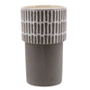 Portman Vase, Ceramic - Tall - White Top w Slip Glaze Grey Btm