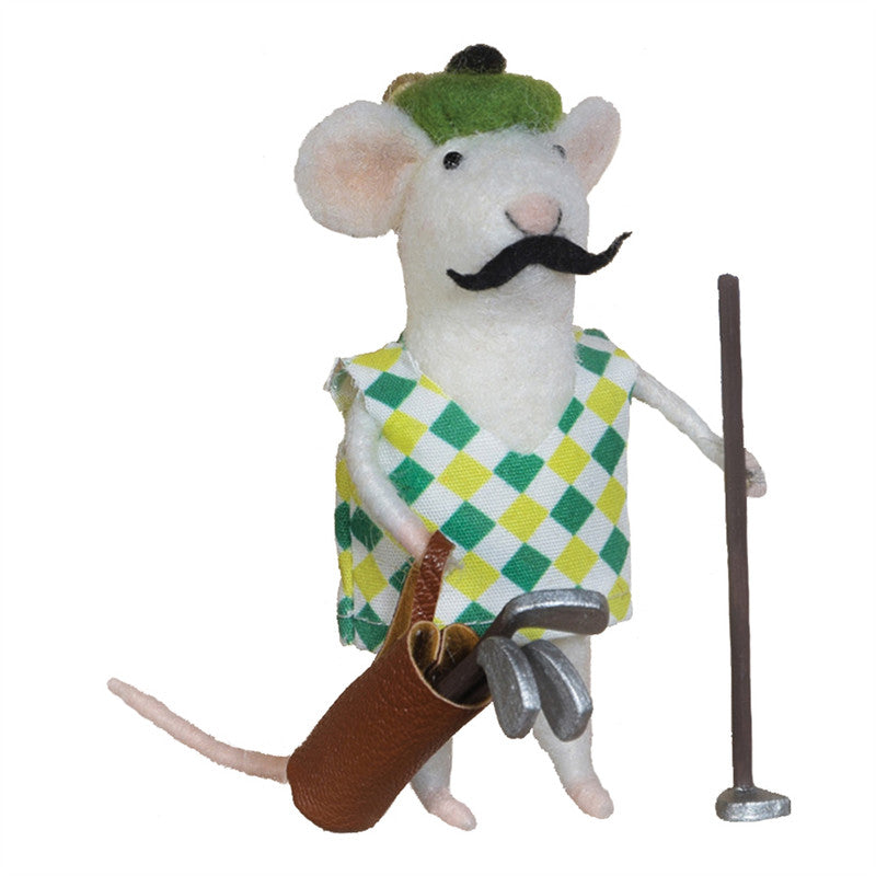 HomArt Felt Golfer Mouse Ornament - Thumbnail 5
