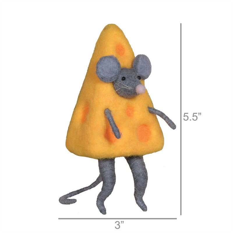 HomArt Felt Cheese Mouse Ornament