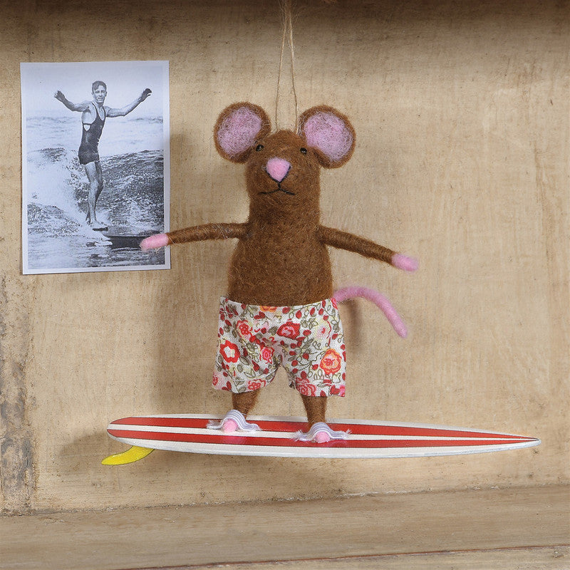 HomArt Felt Surfer Mouse Ornament - Thumbnail 3