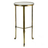 Savoy Iron & Stone Side Table - Antique Brass with White Marble
