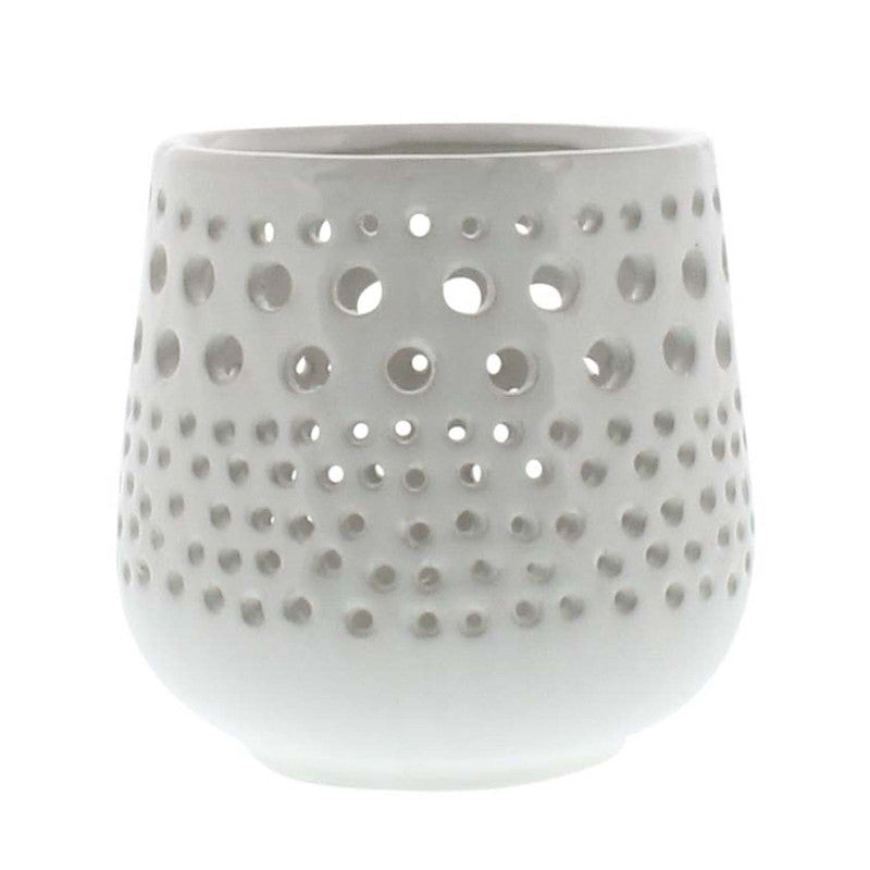 Lanai Hurricane Votive Holder - Shiny White