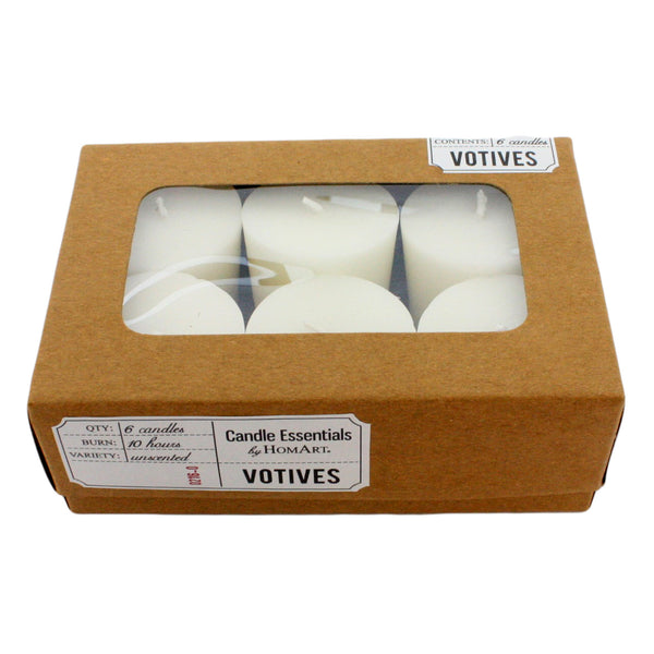 Votive Box of 6 Ivory