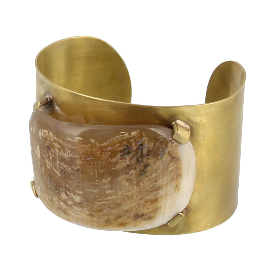 Banten Wide Cuff - Light Horn, Brass
