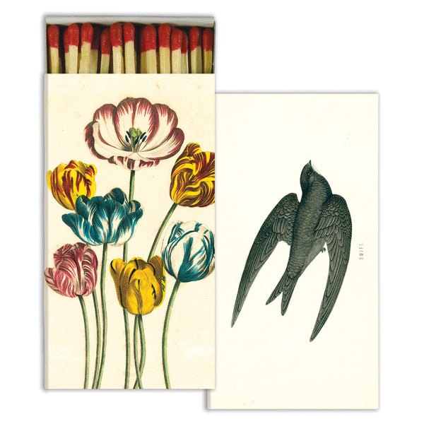 Matches - Variegated Tulips & Swift - Red
