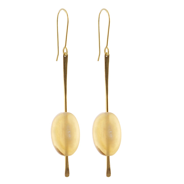 Sema Earrings - Light Horn, Brass