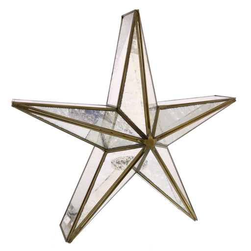 Glass Star Candle Holder, Mirrored - Lrg