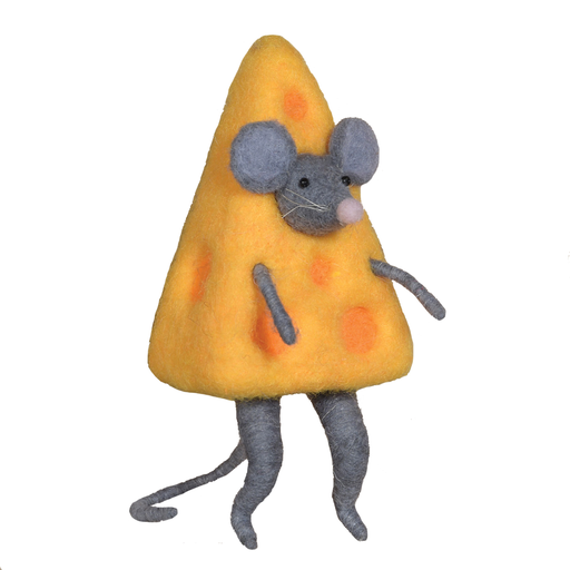 Felt Cheese Mouse Ornament